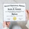 Woman is proudly Holding Homeschool Certificate