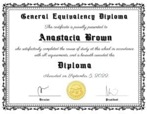 GED Diploma Template