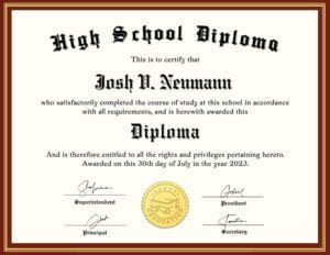 High School Diploma Template
