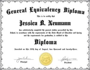 GED Diploma Template