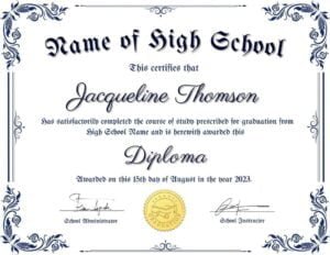 High School Diploma Template