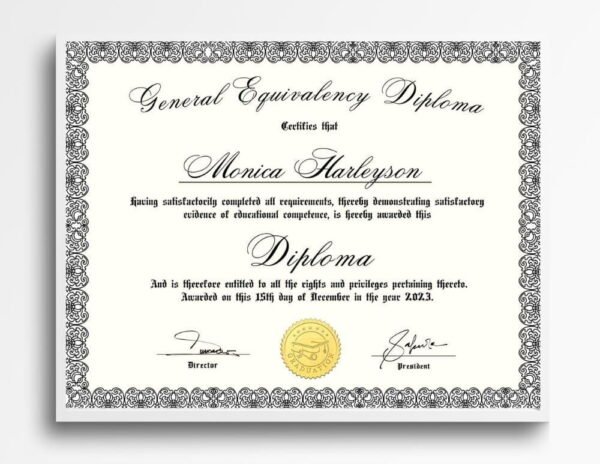 Certificate of Achievement Template hanging on the wall in white frame