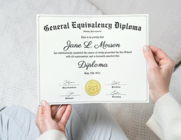 Woman Holding Editable Certificate of Completion
