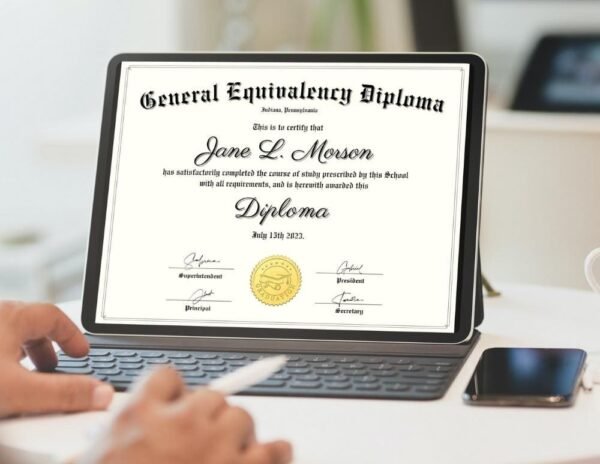 Man Editing Certificate of Completion Template on this new iPad with a pen