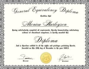GED Diploma Template