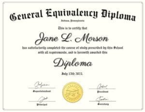 GED Diploma Template