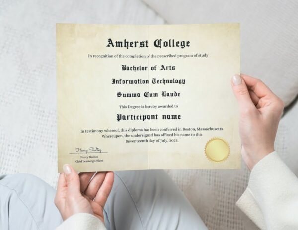 Girl Holding Exquisite PG Diploma with Gold Seal