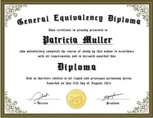 GED Diploma Template