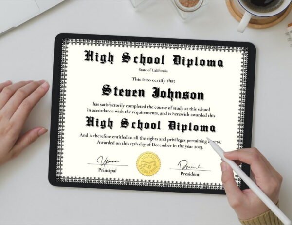 Editing Sample Certificate of Recognition on iPad with Pen