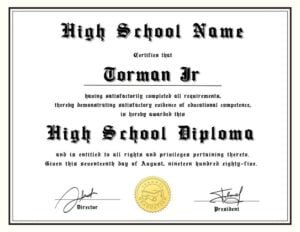 High School Diploma Template