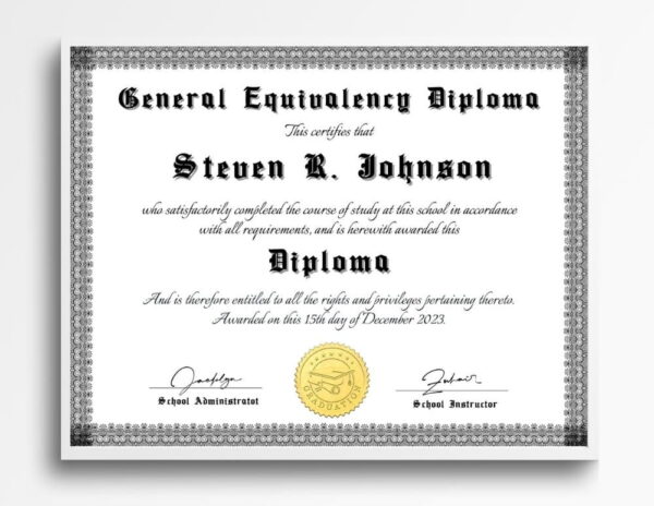 Custom Printed Diplomas | GED Diploma Template