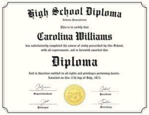 High school Diploma