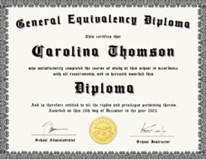 GED Diploma Template