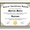 Elegant Equivalency Diploma Template in Office Frame