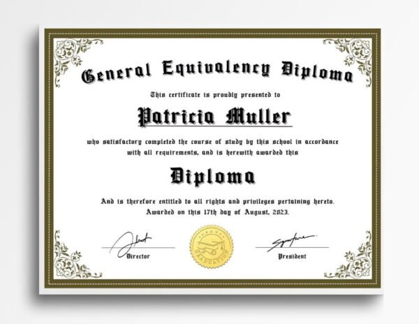 Elegant Equivalency Diploma Template in Office Frame