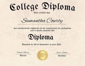 College Diploma Template