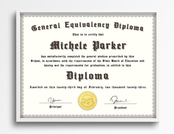 General Education Diploma Certificate | GED Diploma Template