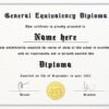 Modern GED diploma template for students and employees