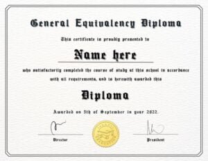 GED Diploma Template