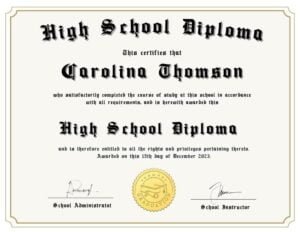 High School Diploma Template