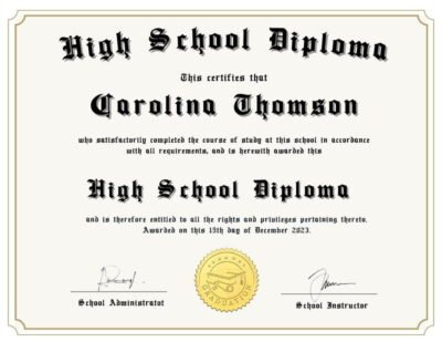 Online Schooling for Diploma - High School Diploma Template