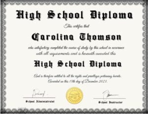 High School Diploma Template