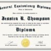 An elegant GED graduation certificate template with a prestigious gold seal, symbolizing academic achievement.