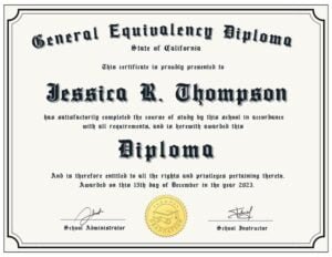GED Diploma Template