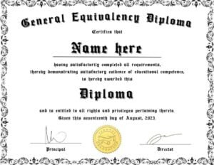 GED Diploma Template