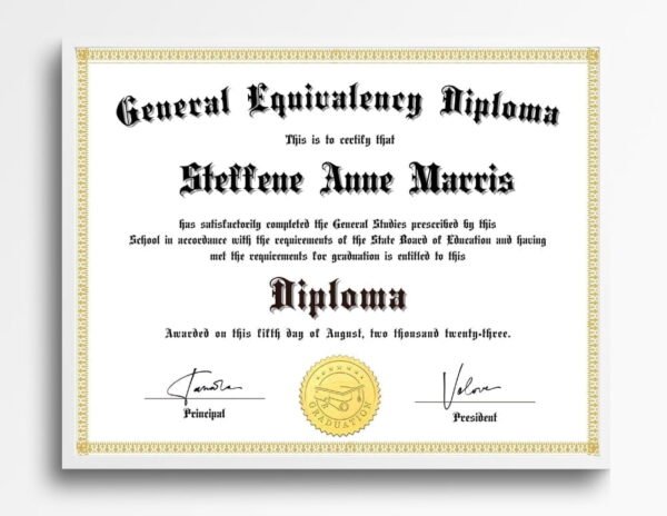 Gift Certificate Template in White Wall Frame with Gold Seal