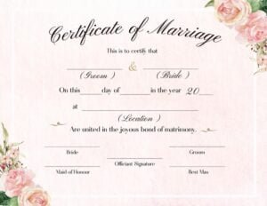 Marriage Certificate Template