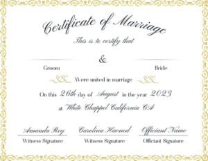 Marriage Certificate Template