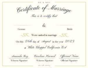 Marriage Certificate Template
