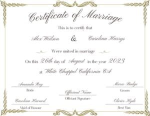 Marriage Certificate Template