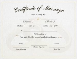 Marriage Certificate Template