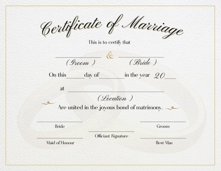 Marriage License Template Marriage Keepsake for You