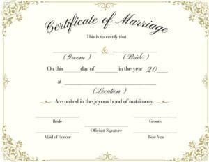 Marriage Certificate Template