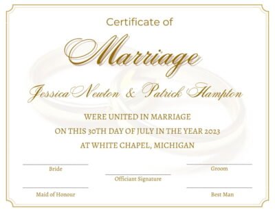 An Official Marriage Certificate Online