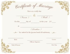 Marriage Certificate Template