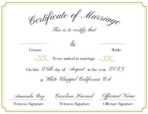 Marriage Certificate Template