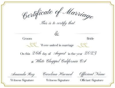 Design the perfect wedding ceremony certificate template online