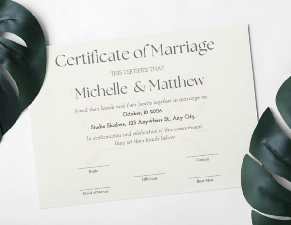 Virtual Marriage Certificate Template Instant Download Available Virtual Marriage Certificate Template Instant Download Available