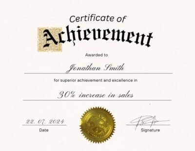 Certificate of Achievement Template