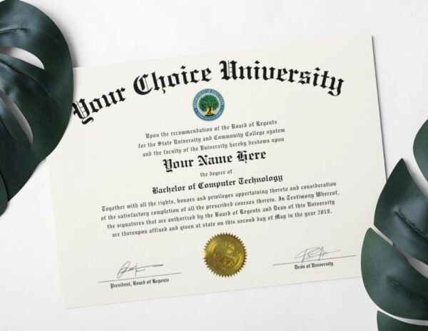 College diploma placed on white background