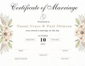 Marriage Certificate Template