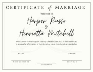 Marriage Certificate Template