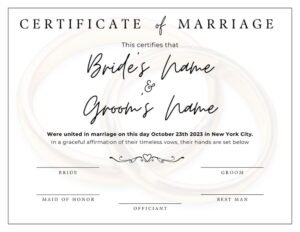 Marriage Certificate Template