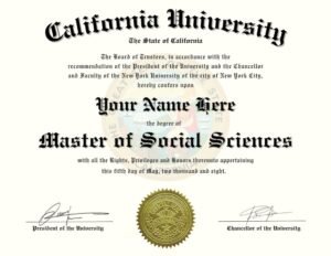 California University Diploma Template