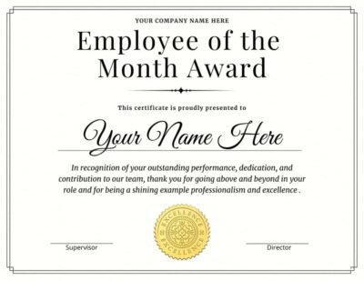 Employee of the Month Certificate