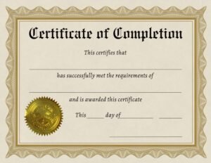 Certificate of Completion Template